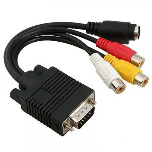 Переходник VGA штекер - 3 RCA гнезда - SVHS 4 pin гнездо L: 0,2 м Переходник VGA штекер - 3 RCA гнезда - SVHS 4 pin гнездо L: 0,2 м