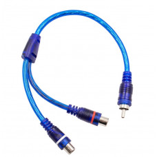 29-018 Переходник штекер RCA - 2 гнезда RCA  синий  GOLD     L: 0,2 м   PVC bag   1 упак. (10 шт.)
